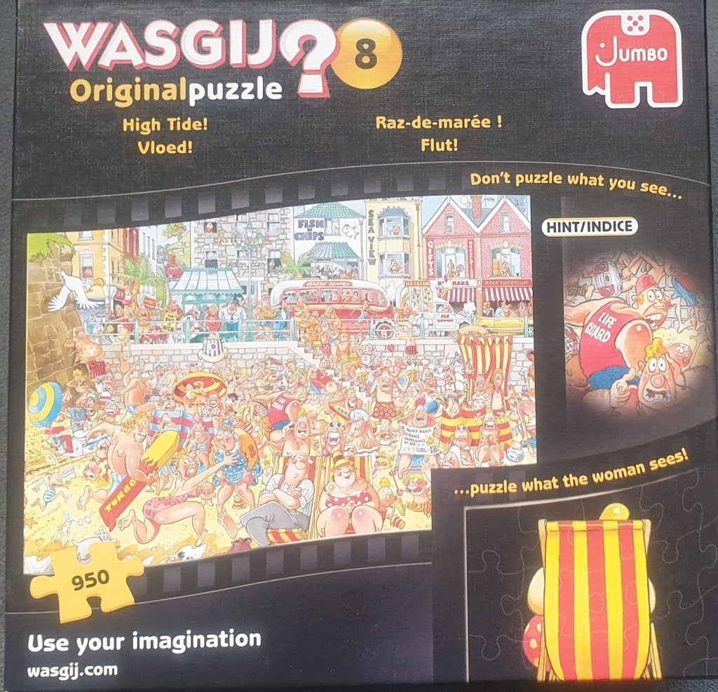 Jumbo Wasgij puzzel Original 8 Vloed! 950 pc zgan, Ophalen of Verzenden, 500 t/m 1500 stukjes, Zo goed als nieuw, Legpuzzel
