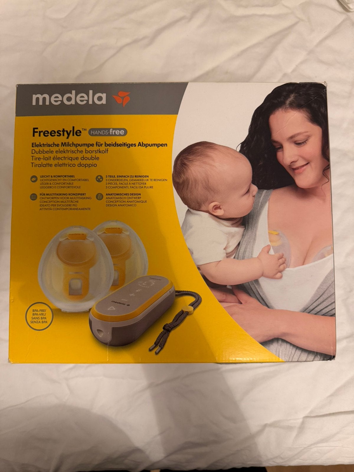 Medela Freestyle Hands-free dubbele elektrische borstkolf, Ophalen, Medela, Borstkolf, Zo goed als nieuw