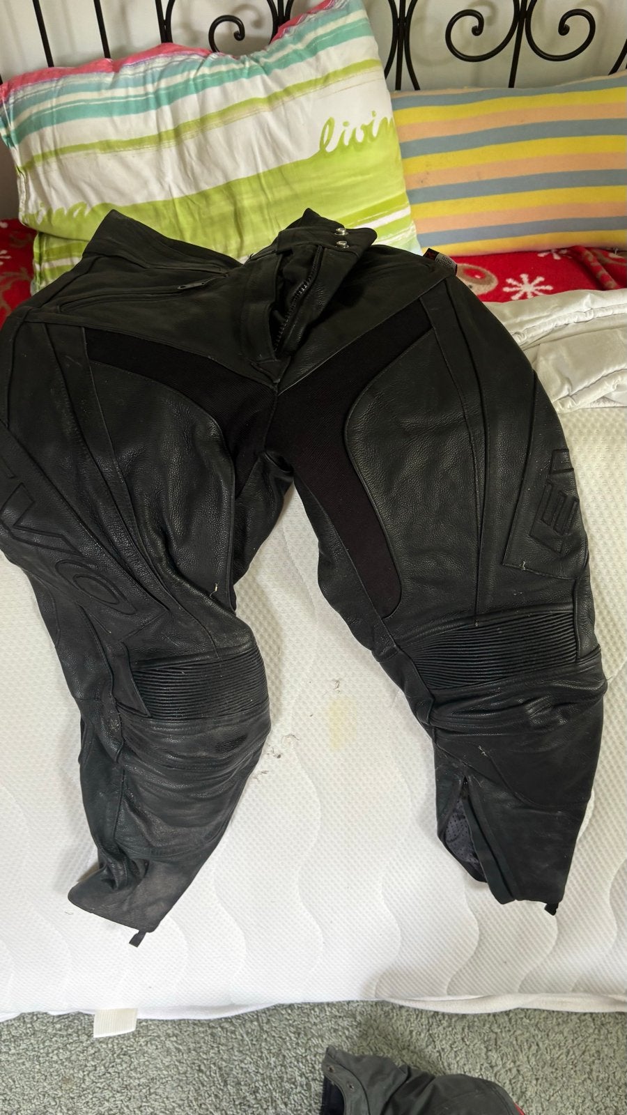 Lederen dames motorbroek Evolution maat 34/36, Ophalen of Verzenden, Tweedehands, Dames, Broek | leer