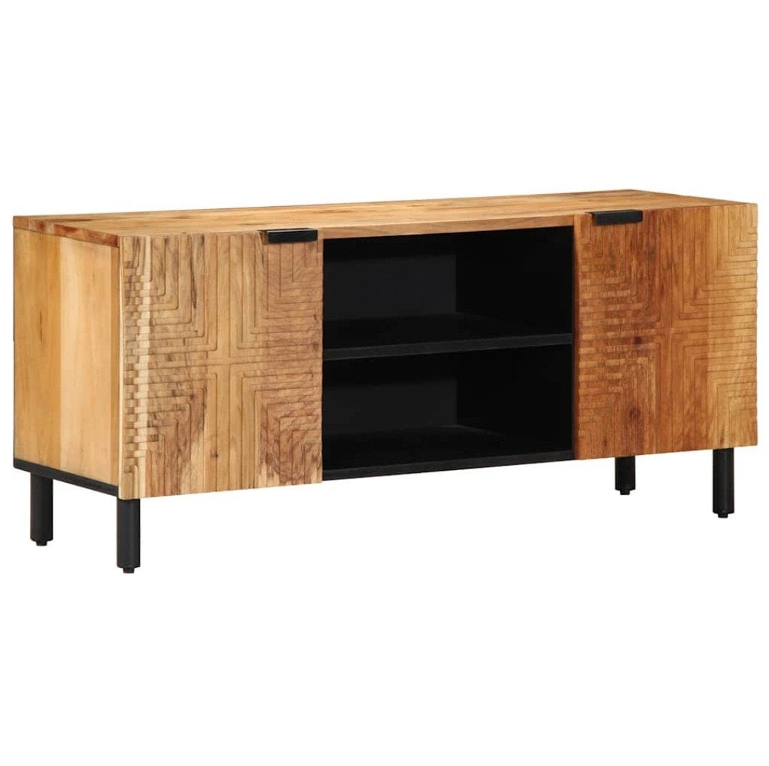 NIEUW!! 50% KORTING!! Massief acacia houten tv-meubel, 100 tot 150 cm, Industrieel, Scandinavisch, Nieuw, Minder dan 100 cm