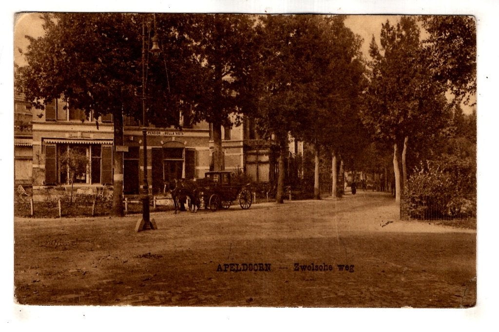 Apeldoorn Zwolsche Weg  met Sjees, Ophalen of Verzenden, Voor 1920, Ongelopen, Gelderland