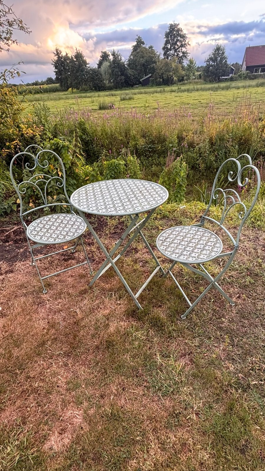 Bistro set, Overige materialen, Zo goed als nieuw, Tuinset, Ophalen