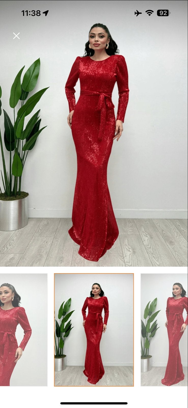 Rode Galajurk met Pailletten, Kleding | Dames, Jurken, Maat 38/40 (M), Ophalen of Verzenden, Zo goed als nieuw, Rood