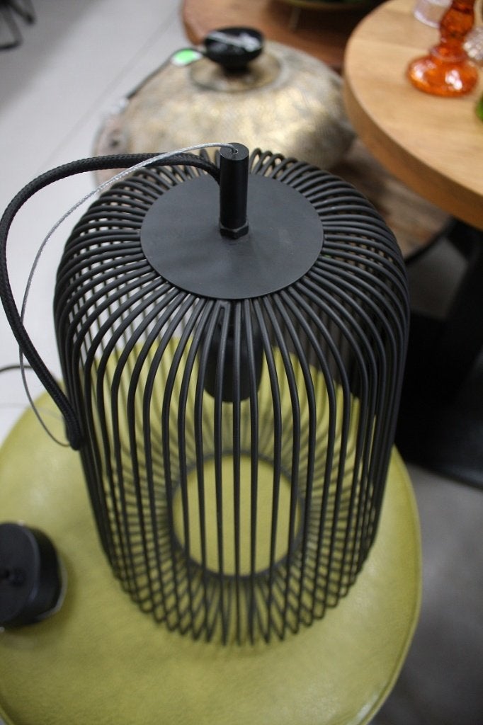 2 x hippe zwarte hanglamp draadlamp Rilanu Light & Living, Ophalen of Verzenden, Zo goed als nieuw, Metaal
