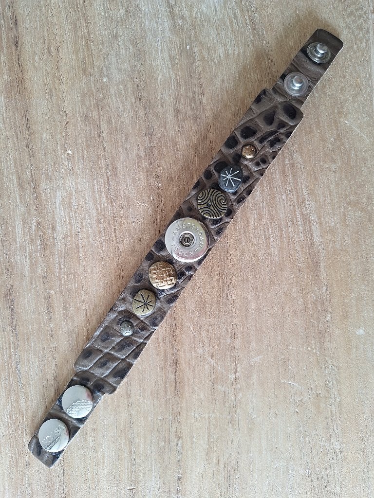 Noosa armband limited edition - croco groen  - maat S -, Ophalen, Zo goed als nieuw, Groen, Leer