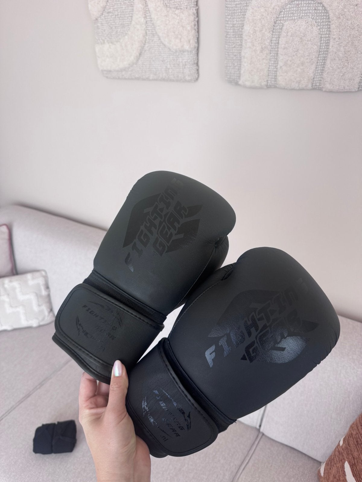 Fighting gear bokshandschoenen + bandages, Ophalen of Verzenden, Zo goed als nieuw, Bokshandschoenen