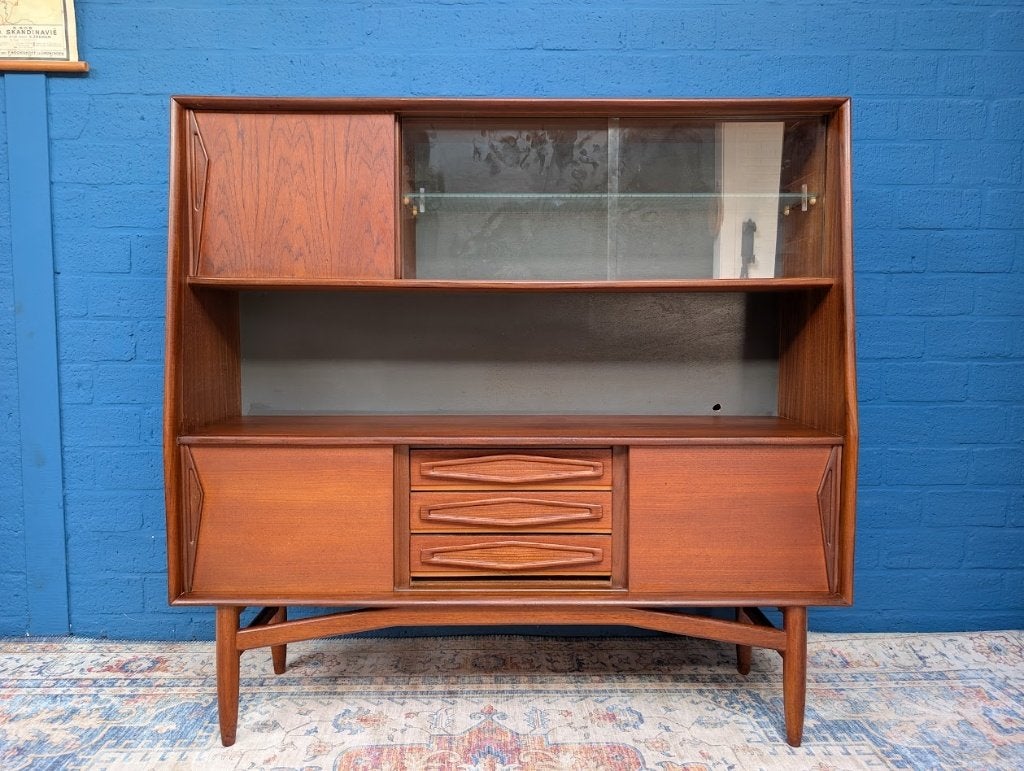 Vintage highboard, jaren 60, Ophalen, Gebruikt, Met deur(en), 100 tot 150 cm