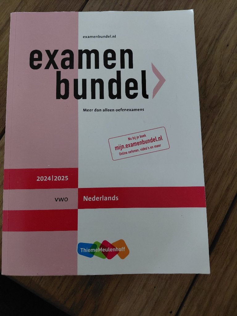 Examen bundel Nederlands VWO 2024/25, Ophalen, VWO, ThiemeMeulenhoff, Zo goed als nieuw
