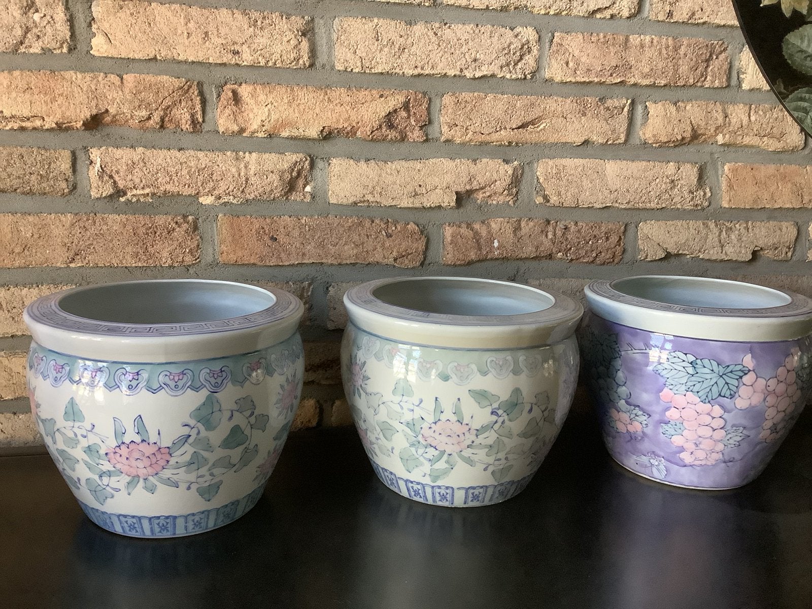 3 bloempotten hoogte 16 cm doorsnede 15 cm dezelfde serie, Ophalen of Verzenden, Zo goed als nieuw