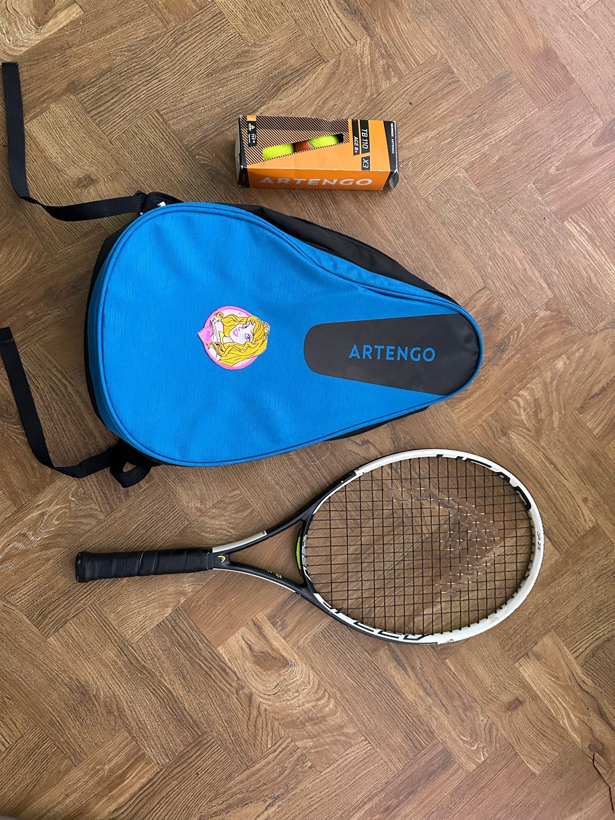 Head Speed tennisracket met tas en oranje ballen, Ophalen of Verzenden, Gebruikt, Racket, Head