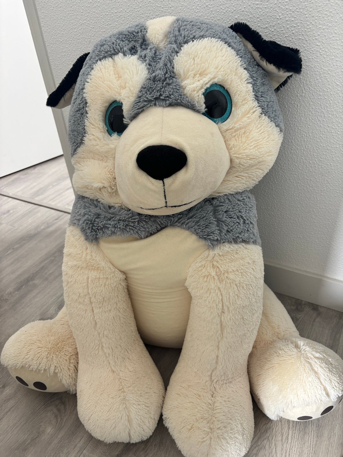 Grote zachte husky knuffel - Zo goed als nieuw, Overige merken, Overige karakters, Grijs, Zo goed als nieuw