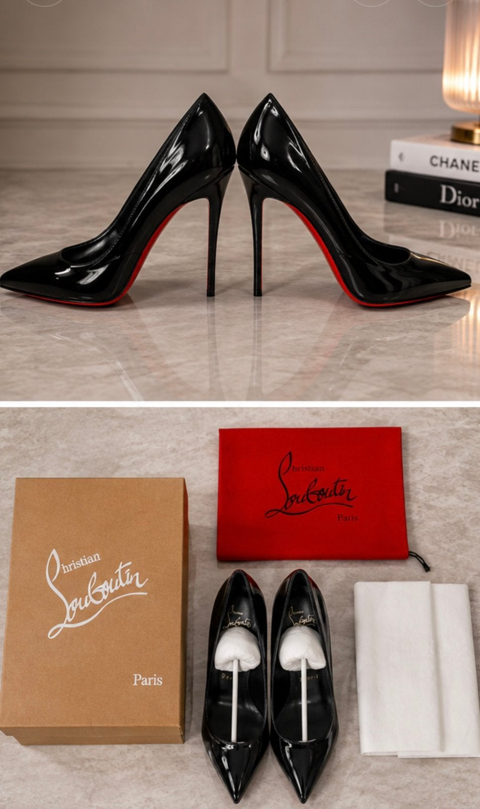Christian Louboutin Miss Z 100mm – Zwart Lakleer. Maat 38!, Ophalen of Verzenden, Zo goed als nieuw, Zwart