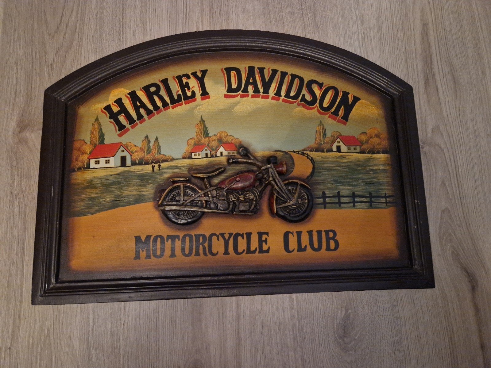 Harley Davidson Motorcycle Club Houten Bord, Ophalen of Verzenden, Gebruikt, Motoren
