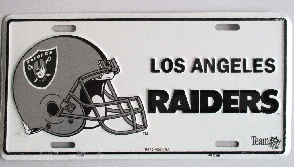 LOS ANGELES RAIDERS NFL METAL LICENSE PLATE, Info@taurusvintage.nl, NFL, Overige typen, Nieuw