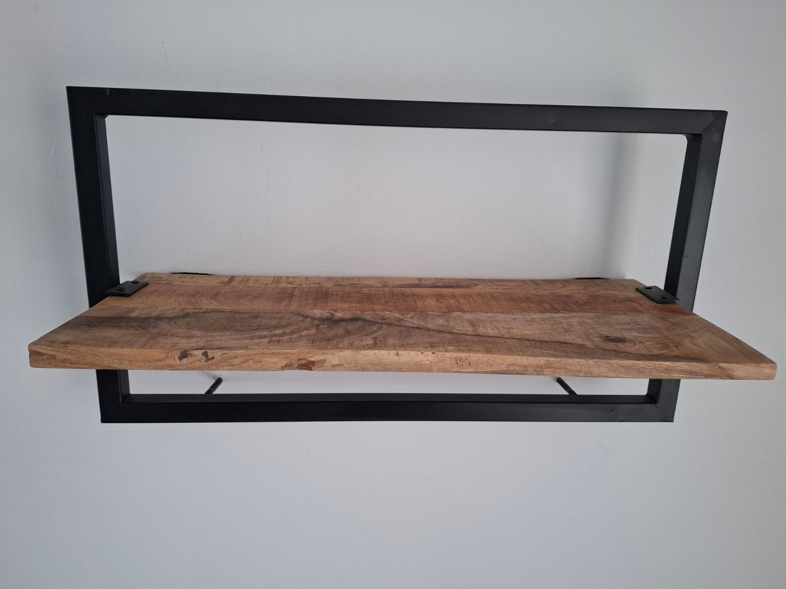 ophang rek mango hout 60cm, Zo goed als nieuw, Minder dan 100 cm, Hout, Ophalen