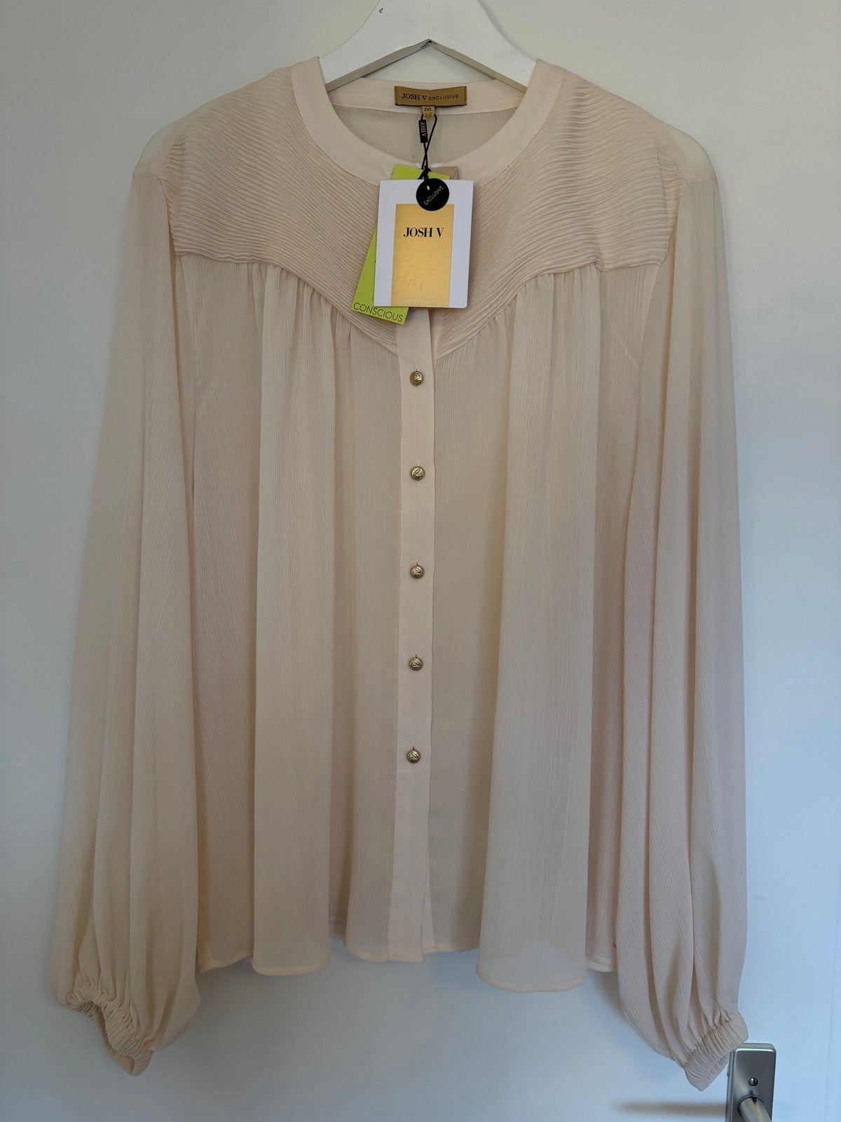 Nieuw! Josh V Blouse Nabbi XXL - 2XL Coconut, Ophalen of Verzenden, Nieuw, Maat 46/48 (XL) of groter, Beige