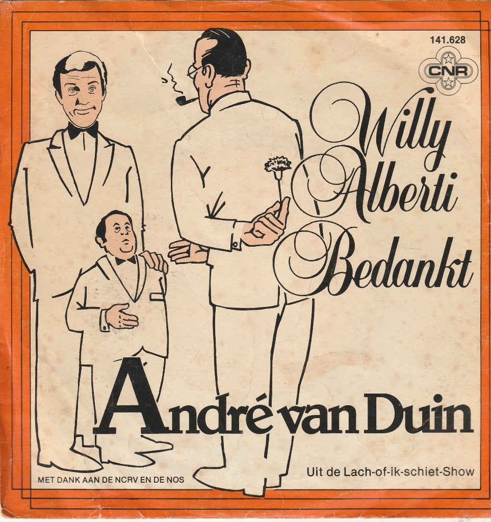 Andre van duin willy alberti bedankt vinyl single, Ophalen of Verzenden, Zo goed als nieuw, Nederlandstalig