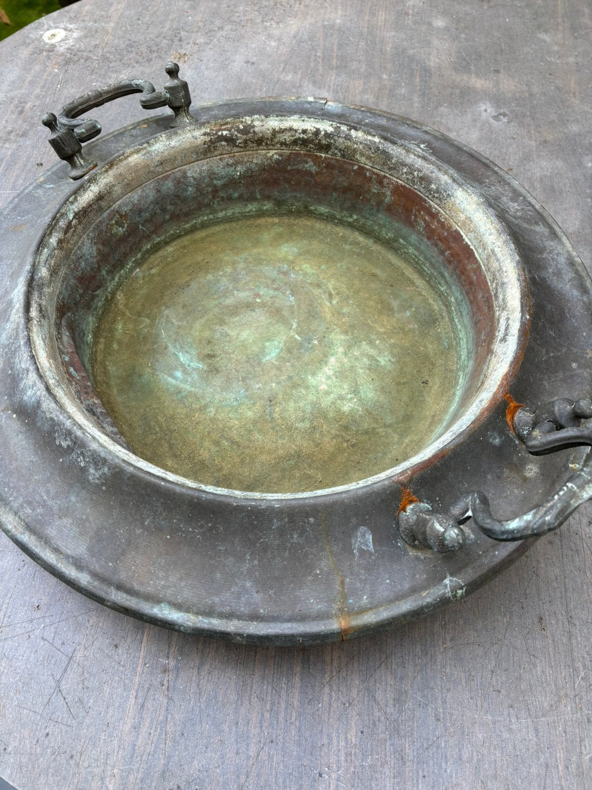Decoratieve koperen schaal., Antiek en Kunst, Ophalen