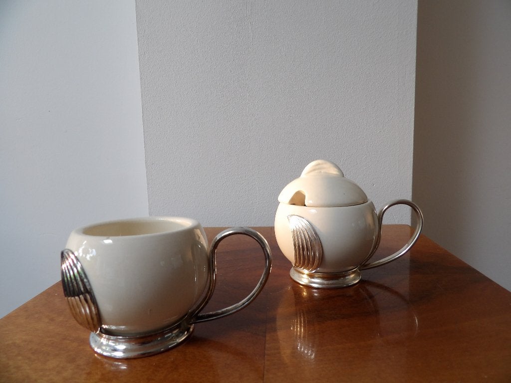 Art Deco Tafelset WMF Wachtersbach mosterd/zout