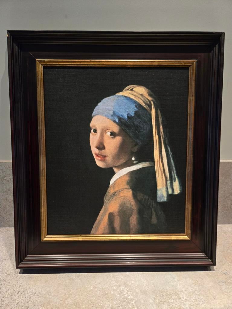 Meisje met de parel canvas print met houten lijst, Ophalen