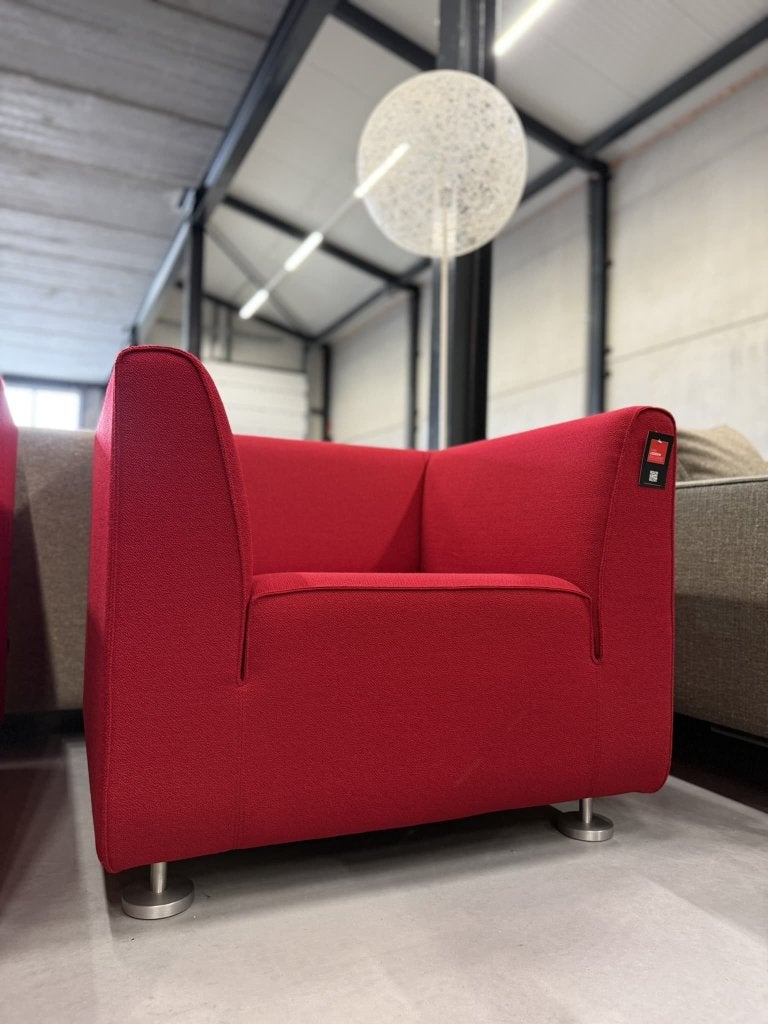 2 Nieuw Gelderland 4800 fauteuil rood stof design stoel, Huis en Inrichting, Nieuw, Ophalen of Verzenden, Gelderland, Stof