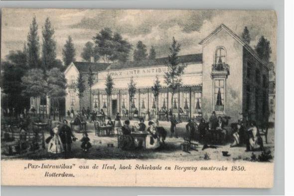 Rotterdam Pax-Intrantibus a.d. Heul Schiekade/Bergweg 1850, Verzenden, Voor 1920, Ongelopen, Zuid-Holland
