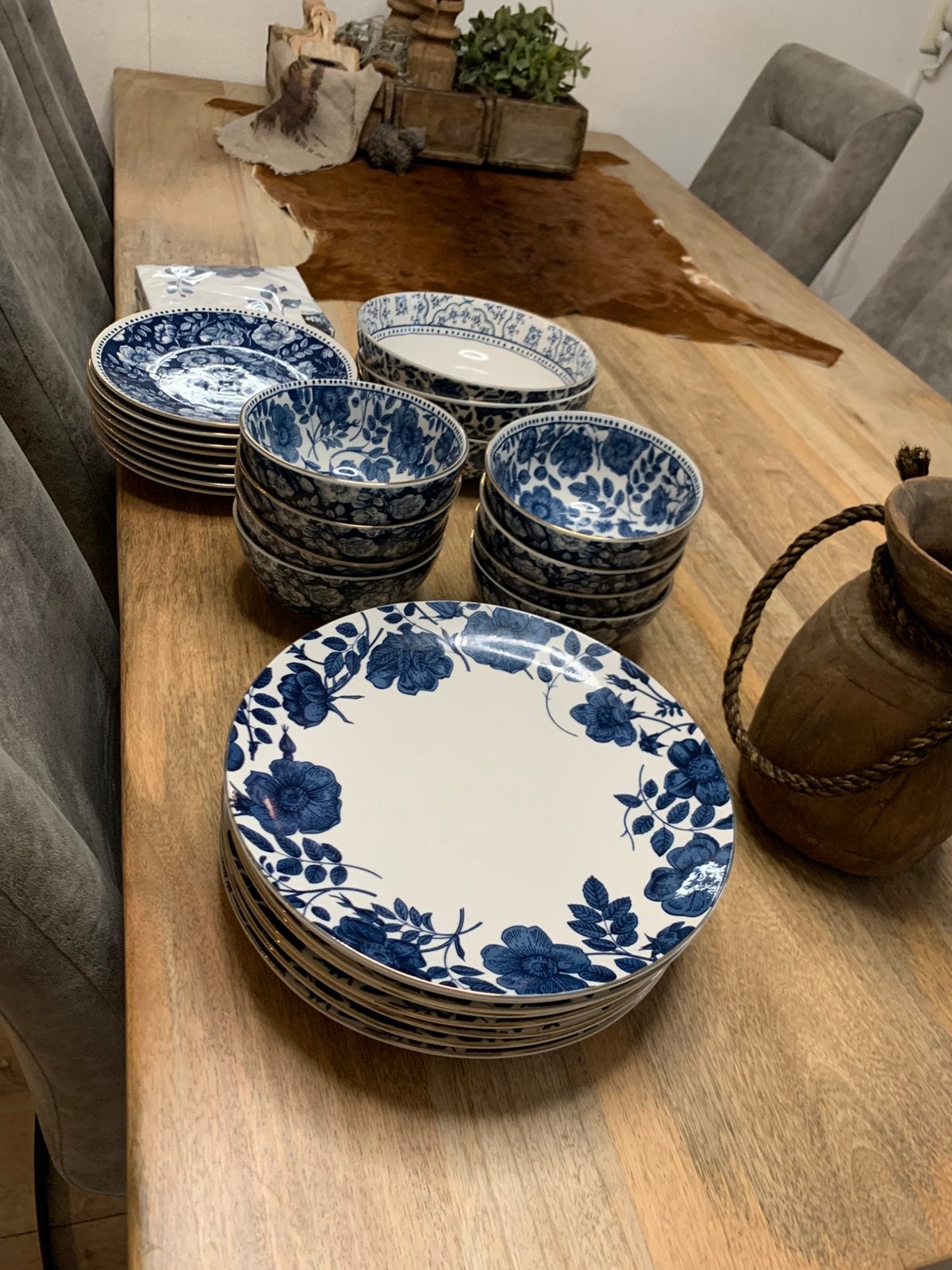 Blauw servies AH, Ophalen, Zo goed als nieuw, Overige stijlen, Bord(en)