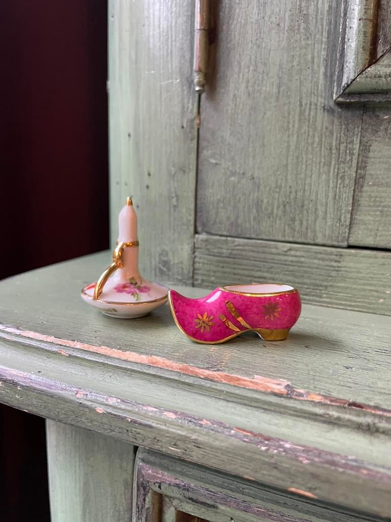 Limoges mini vaasje en schoentje, Antiek en Kunst, Antiek | Porselein, Ophalen of Verzenden