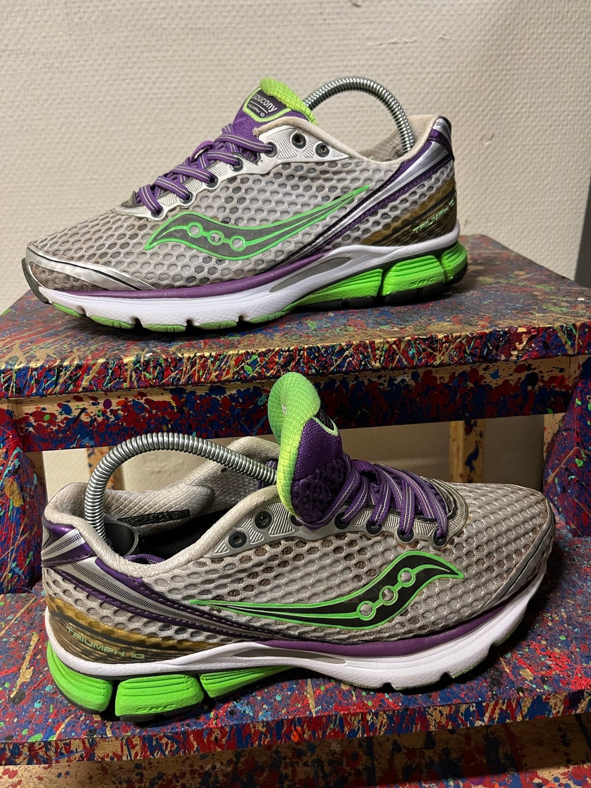 Saucony Triumph 10 hardloopschoenen - Dames - Maat 37.5, Verzenden, Sportschoenen, Grijs, Gedragen