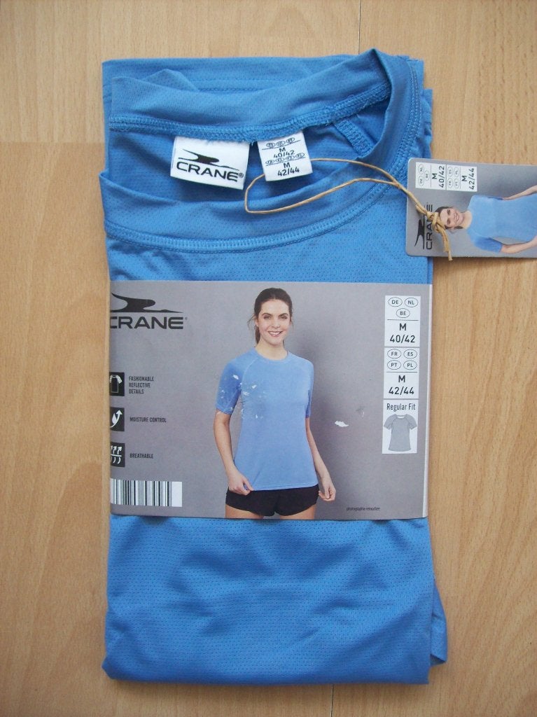 Dames sportshirt sport T-shirt Crane - maat M 40/42 - NIEUW, Kleding | Dames, Maat 38/40 (M), Blauw, Crane, Nieuw