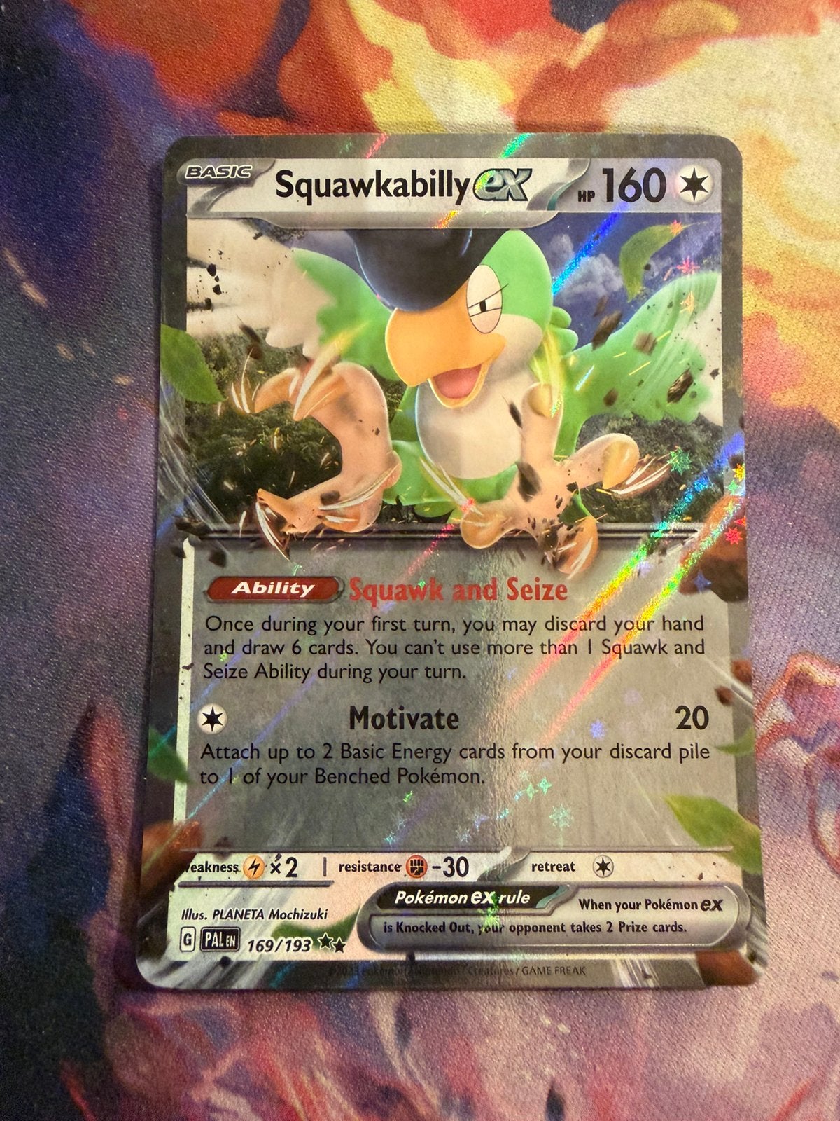 Pokemon SQUAWKABILLY EX Double Rare 169/193 (Paldea Evolved), Verzenden, Zo goed als nieuw, Losse kaart, Foil