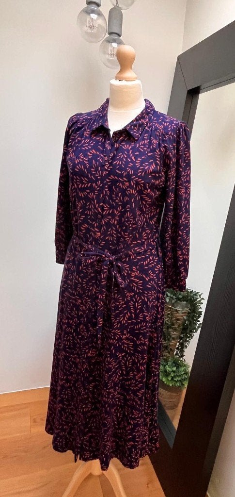 King Louie - jurk - donker blauw met print - XL, Blauw, Maat 46/48 (XL) of groter, Ophalen of Verzenden, Zo goed als nieuw