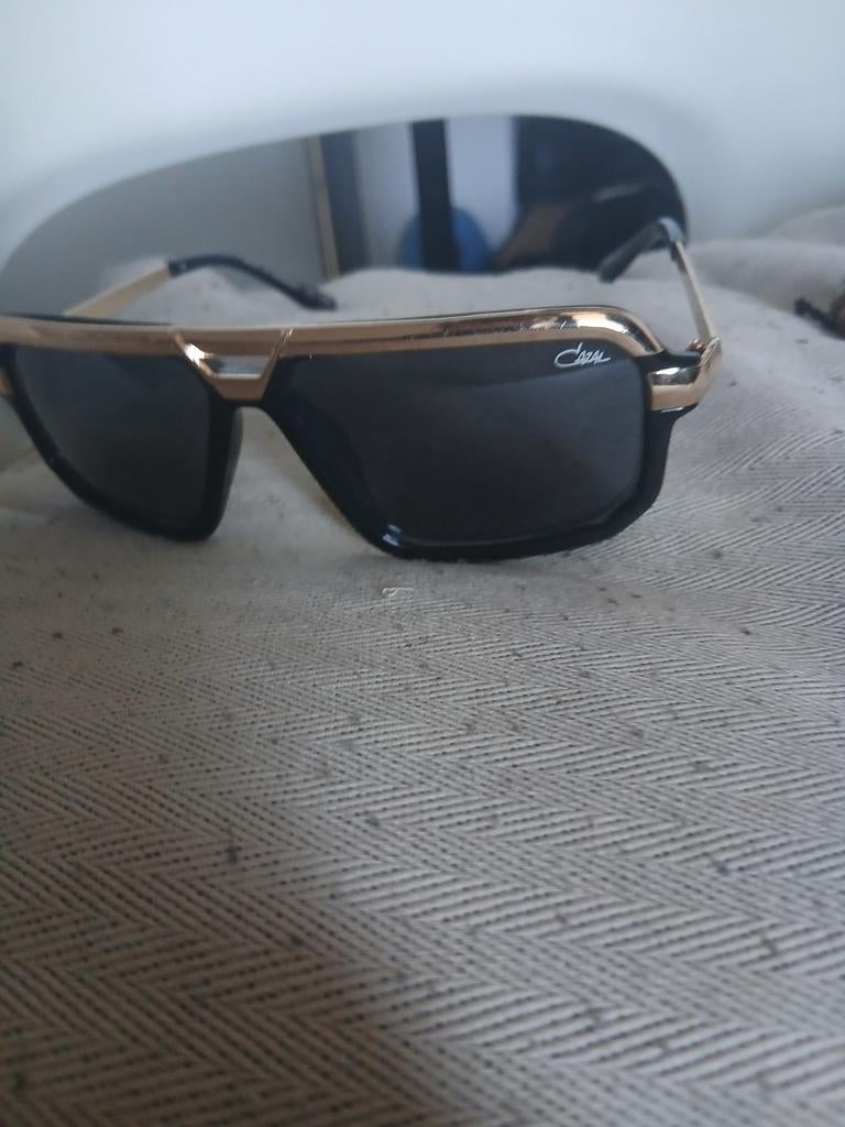 Cazal 675 style geometrisch montuur vintage zonnebril, Zonnebril, Zwart, Zo goed als nieuw, Ophalen