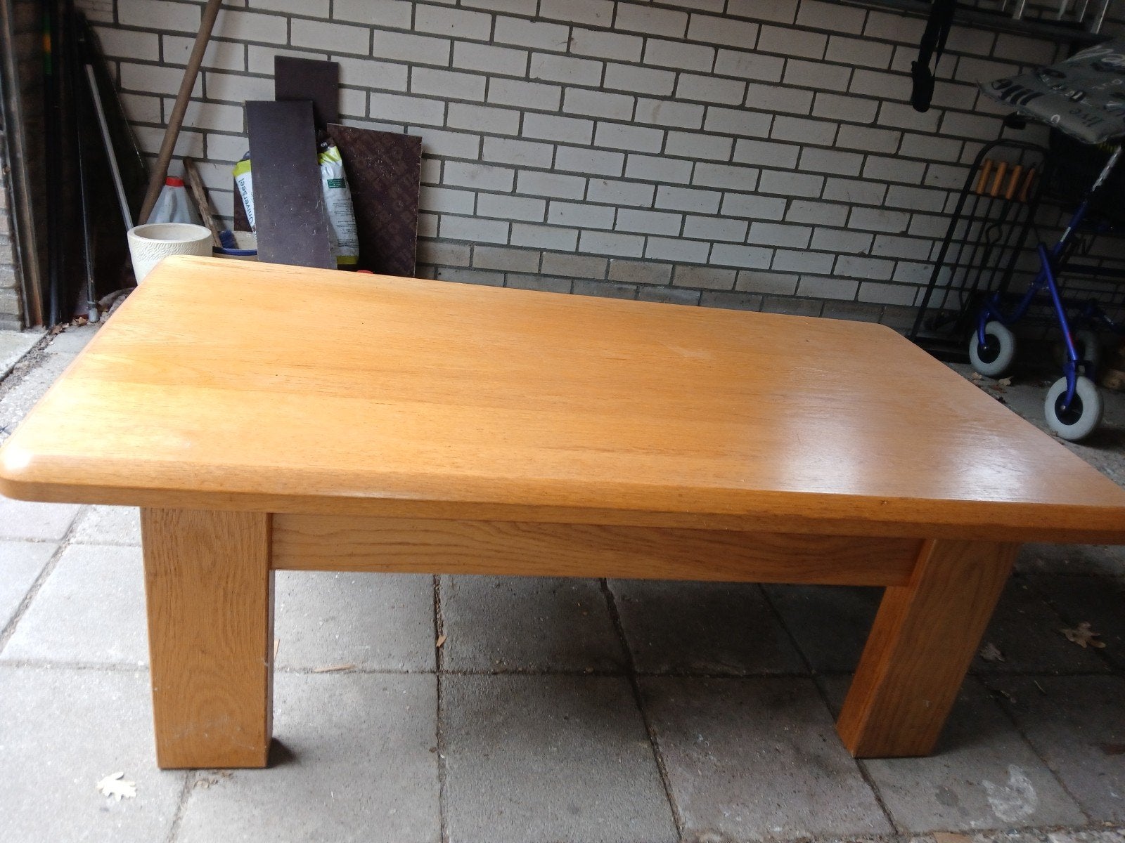 Blank Eiken Salontafel, Ophalen, 100 tot 150 cm, Eikenhout, 50 tot 100 cm