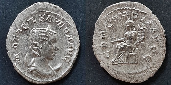 Zilveren antoninianus keizerin Octacilia Severa Sear 2625, Verzenden, Overige landen, Zilver