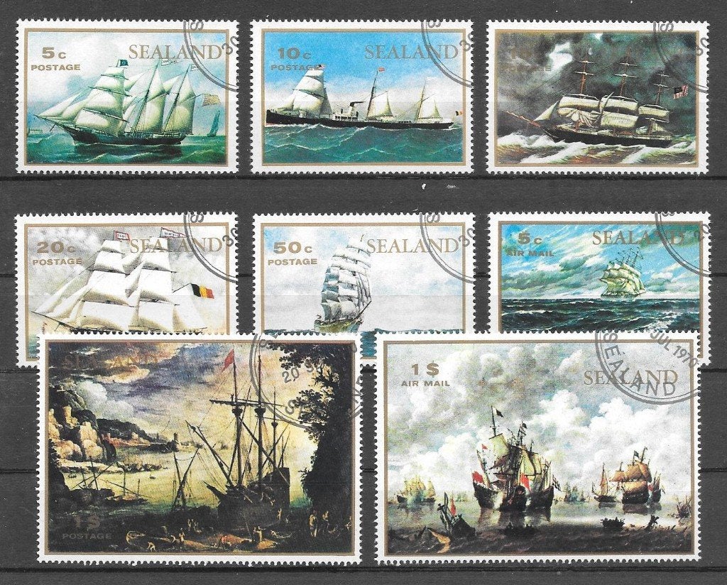 Sealand 1970  Zeilschepen, Verzenden, Overige landen, Gestempeld