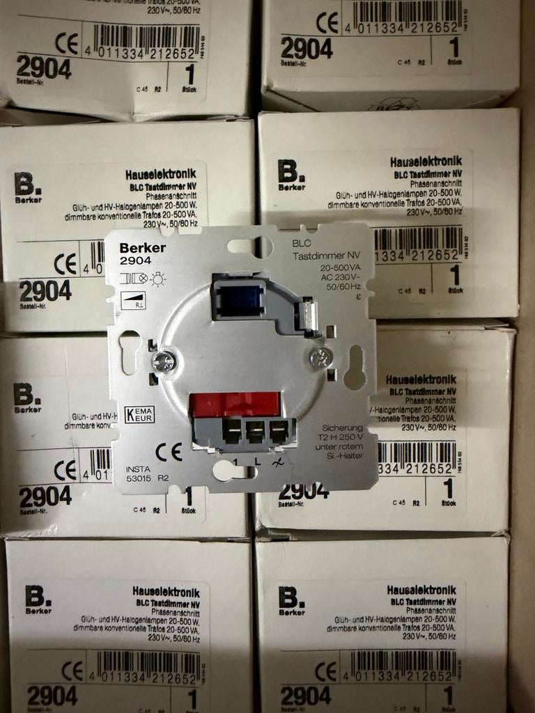 Berker 2904 Tastdimmer NV 20-500W - Nieuw in doos, Ophalen of Verzenden, Nieuw, Overige typen