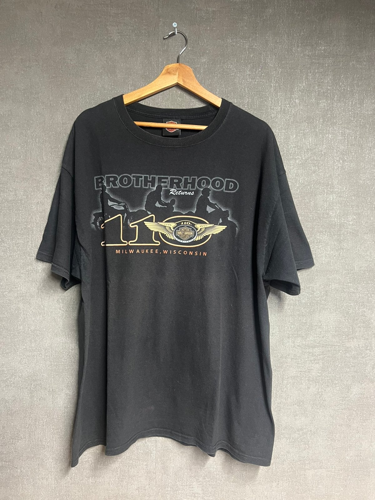 Harley-Davidson brotherhood perugia 110thanniversary t-shirt, Ophalen of Verzenden, Gedragen, Overige maten, Zwart