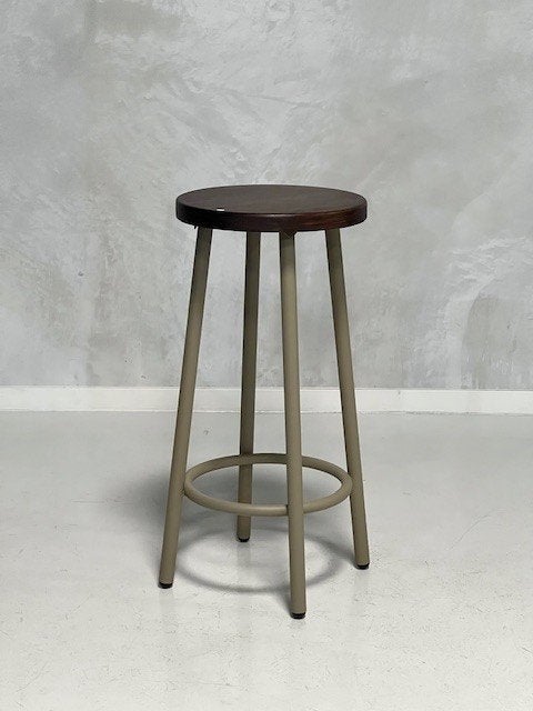 Retro barkruk nieuw kookeilandkruk keuken kruk horeca taupe, 5 krukken of meer, Met voetsteun, ., 60 tot 90 cm