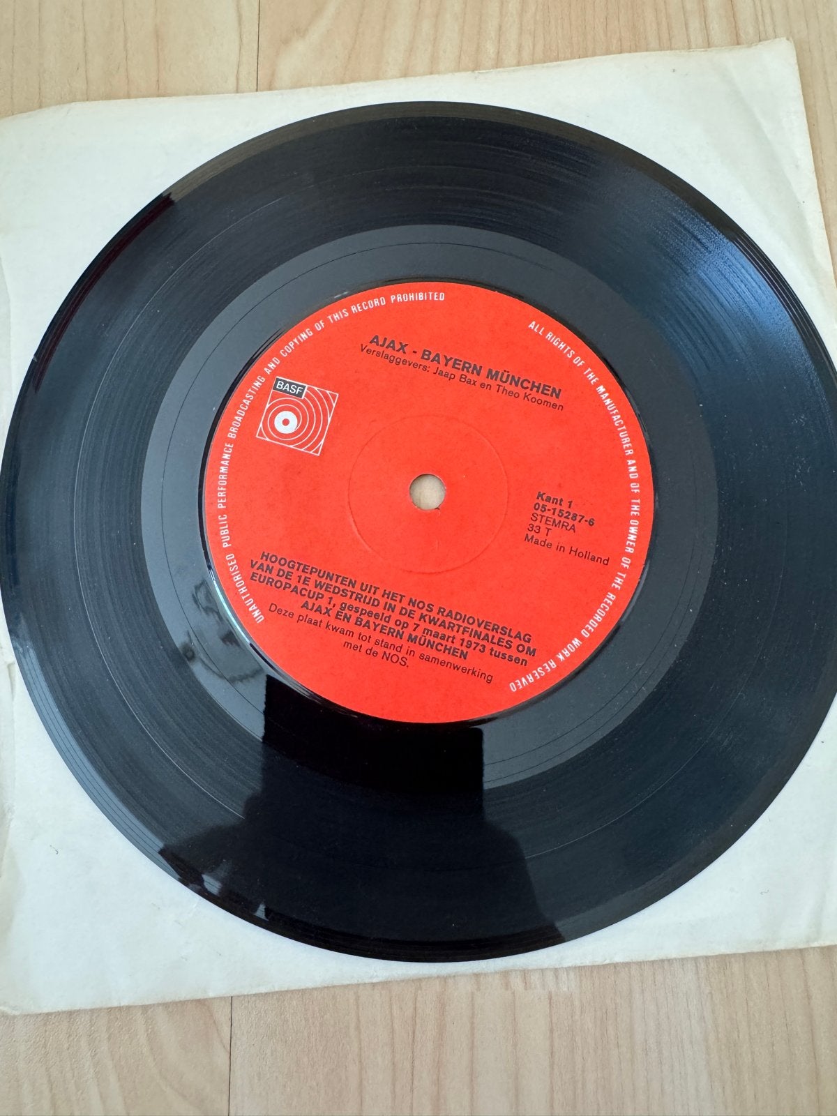 Ajax - Bayern München NOS Radioverslag (1973) Vinyl, LP, Gebruikt, Overige genres, Ophalen of Verzenden