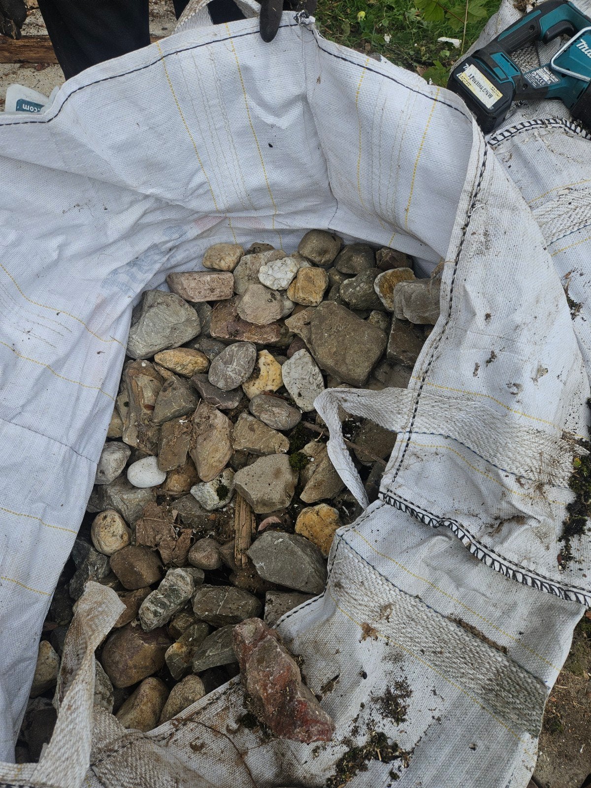 Big bags met diverse bolstenen rotsen en keien, Ophalen, Overige materialen, Gebruikt, Kei