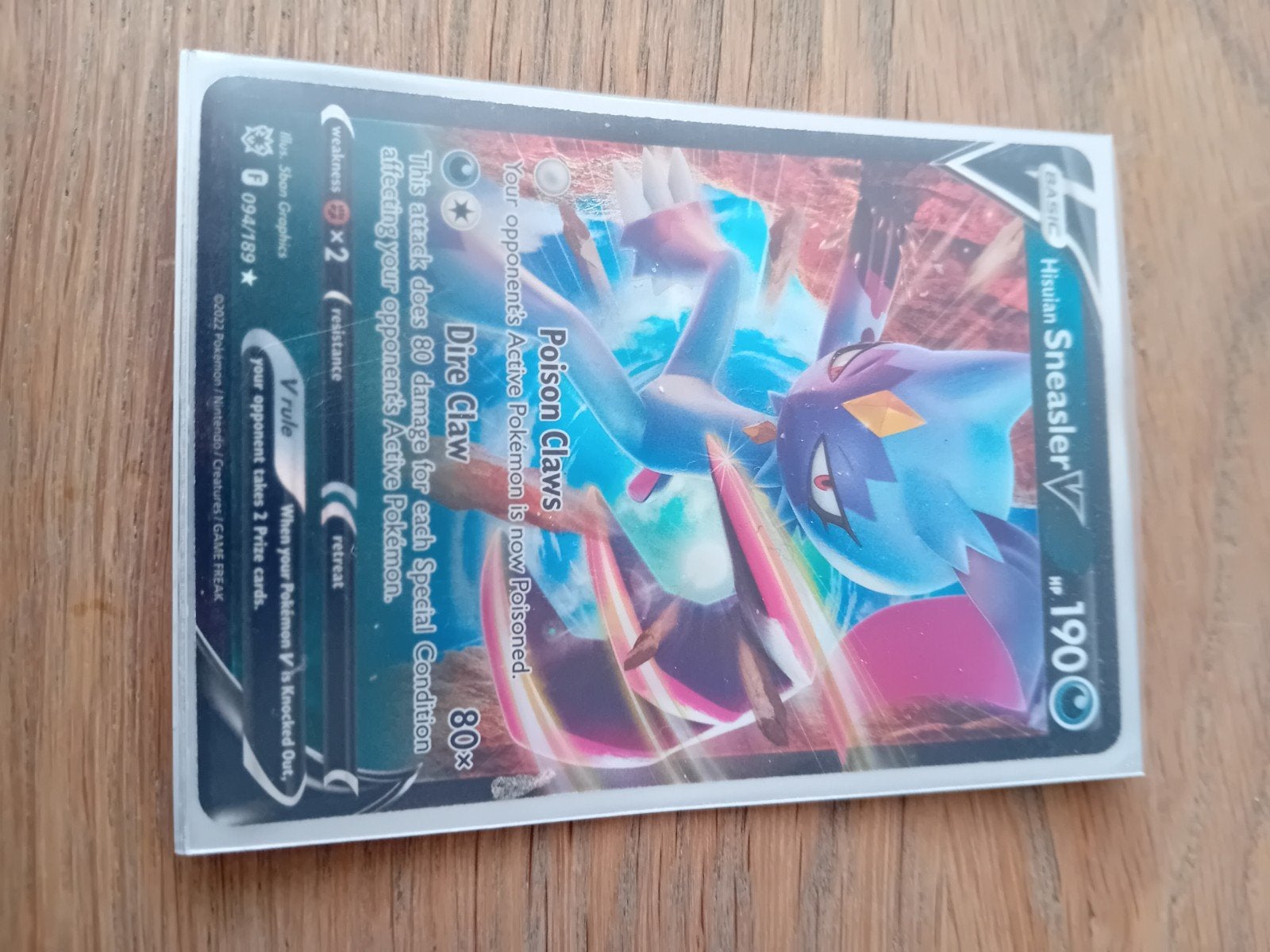 Hisuian Sneasler V Pokémon kaart 094/189, Ophalen of Verzenden