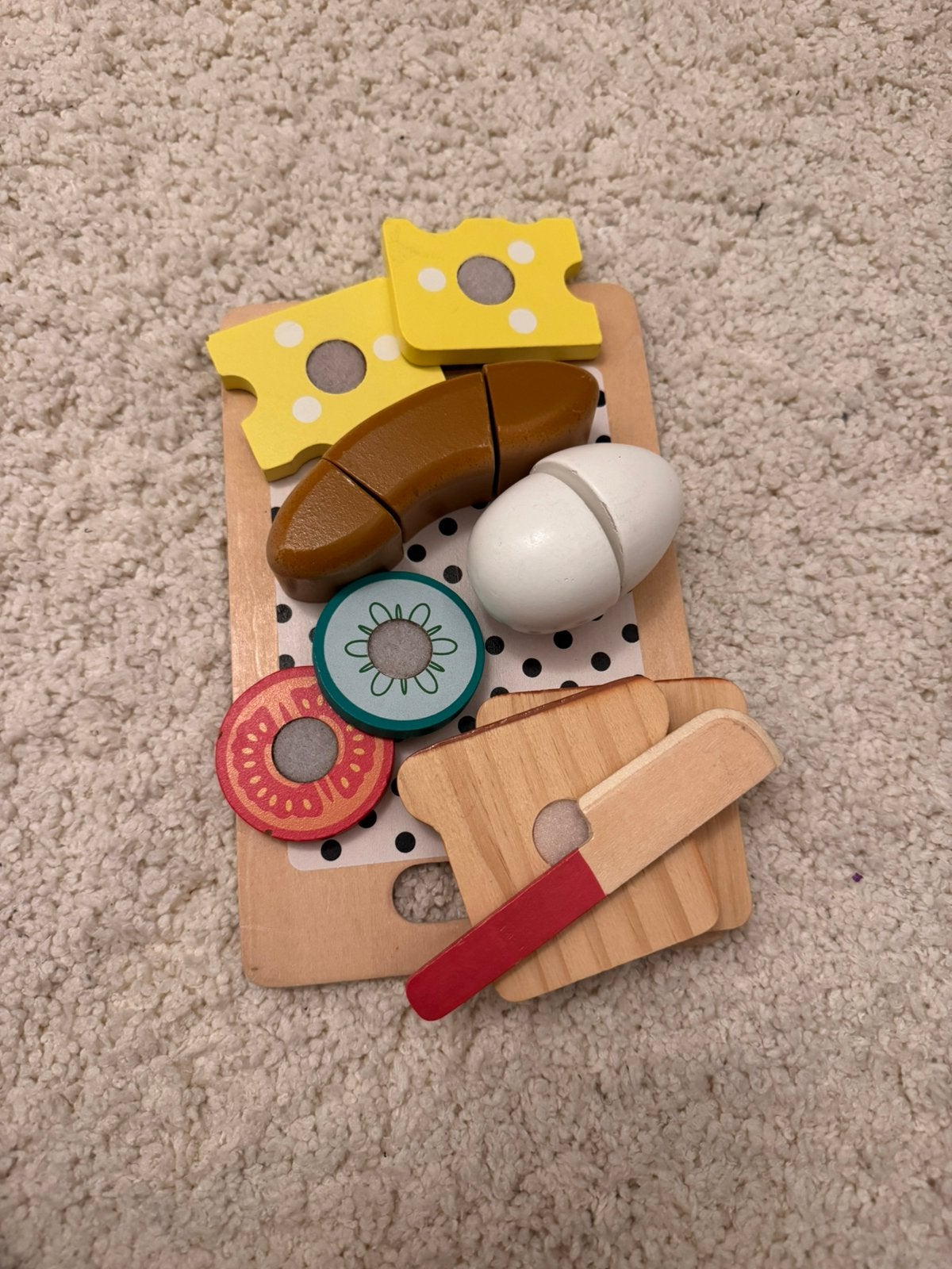 Houten speelgoed ontbijtset hema voor speelkeuken, Ophalen of Verzenden, Gebruikt, Overige typen