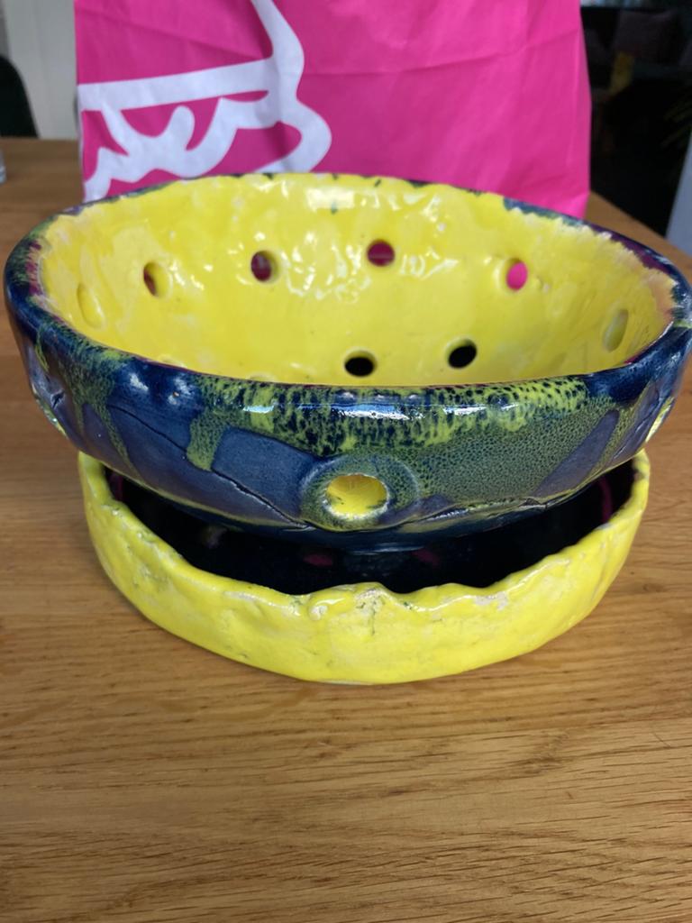 Prachtige fruitschaal set - Keramiek, Ophalen of Verzenden