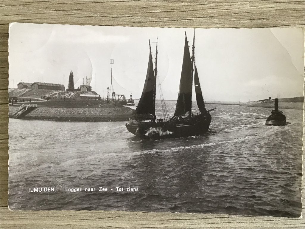 IJmuiden Logger naar zee 1965, Verzenden, 1960 tot 1980, Gelopen, Noord-Holland