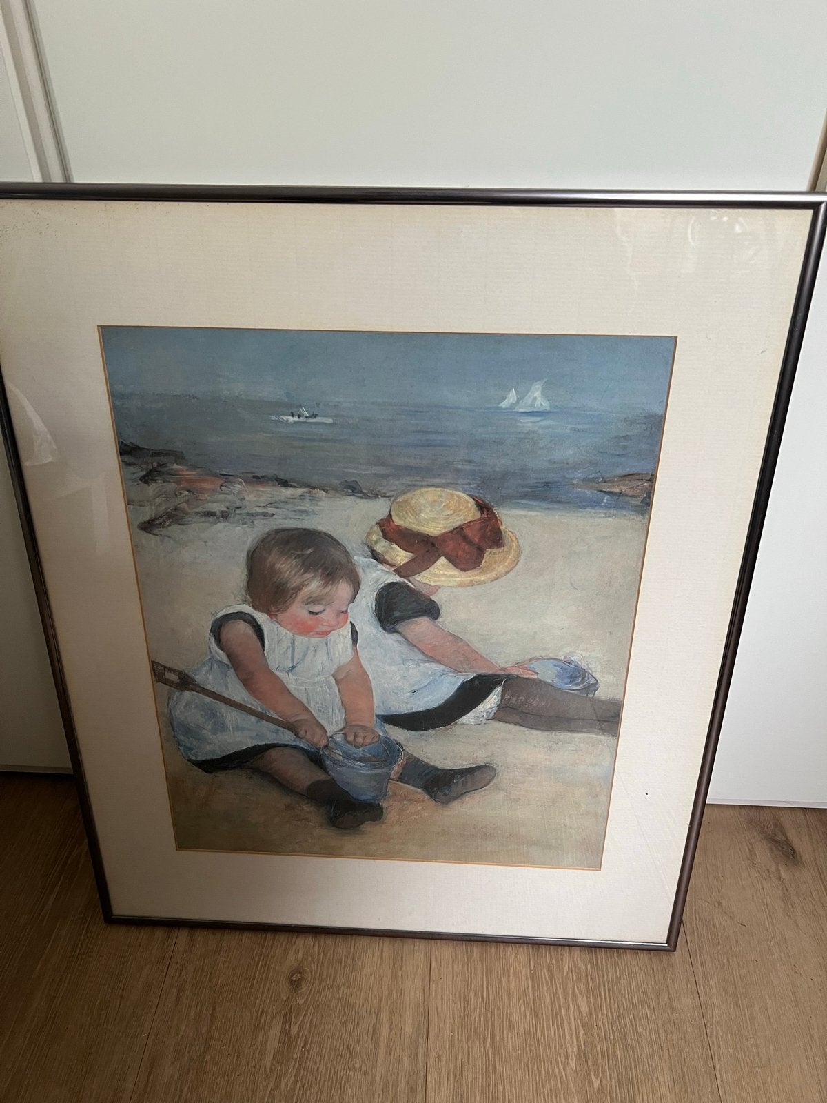 Ingelijste print: Kinderen spelend op het strand (Mary Cassa, Antiek en Kunst, Ophalen, Portret of Personen, Impressionistisch