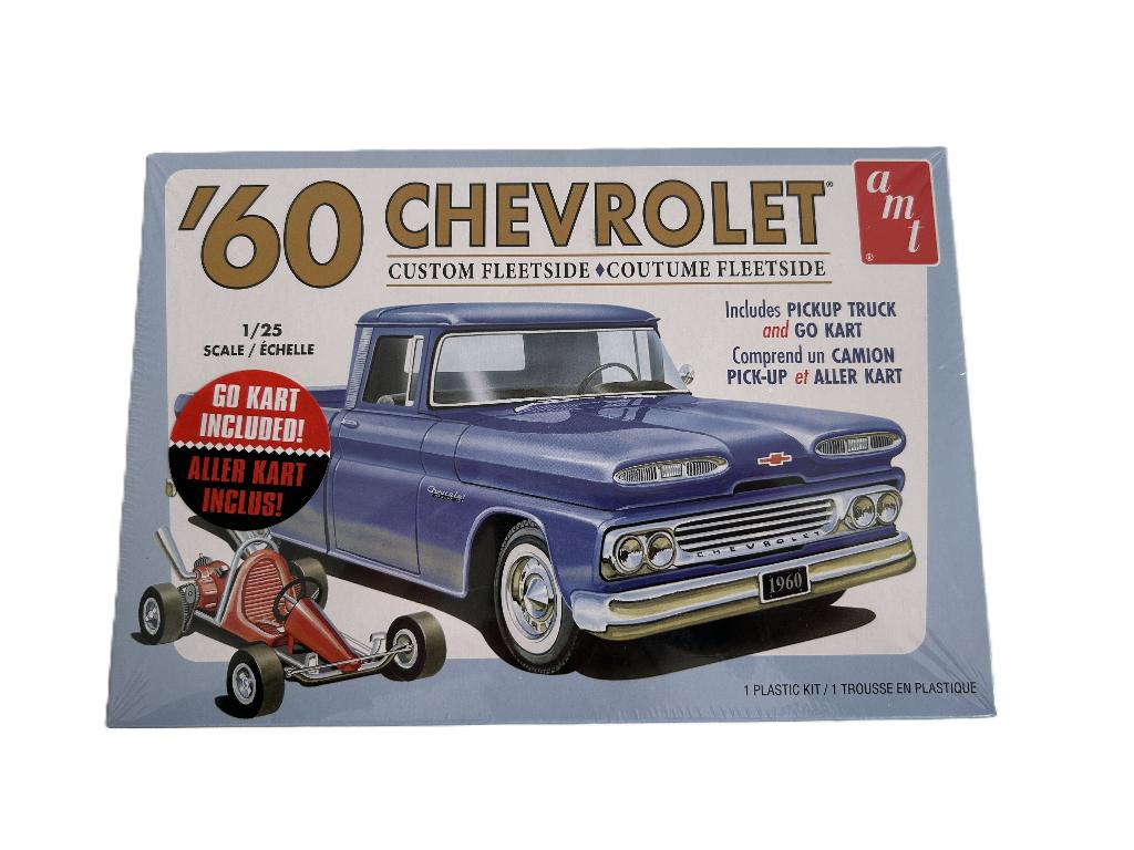AMT 1960 Chevy Custom Fleetside Pickup 1/25 AMT-1063 nieuw, Overige merken, Auto, Groter dan 1:32, Nieuw