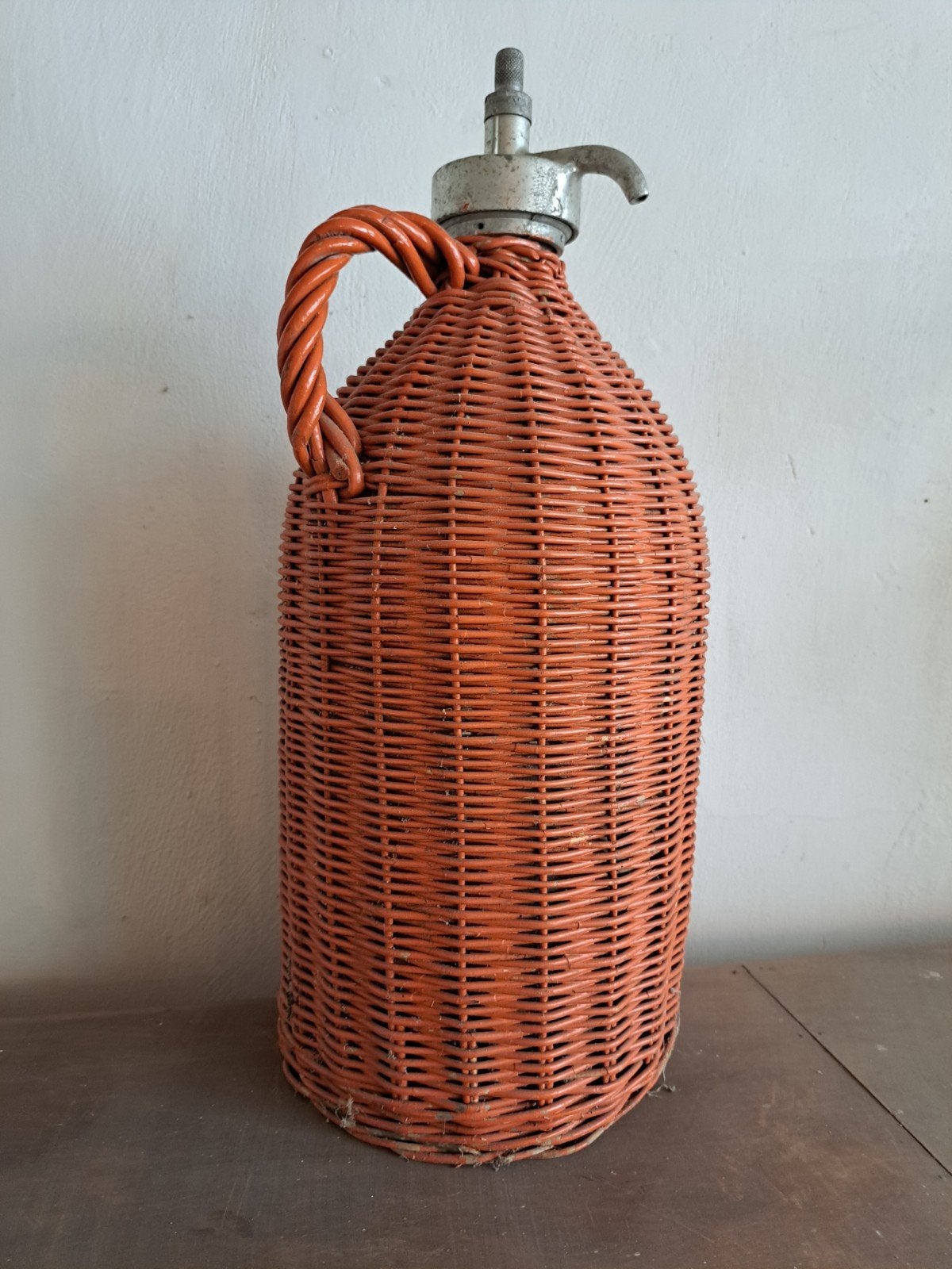 Vintage Amstel Bier Stoopfles met Rotan Omhulsel, Ophalen