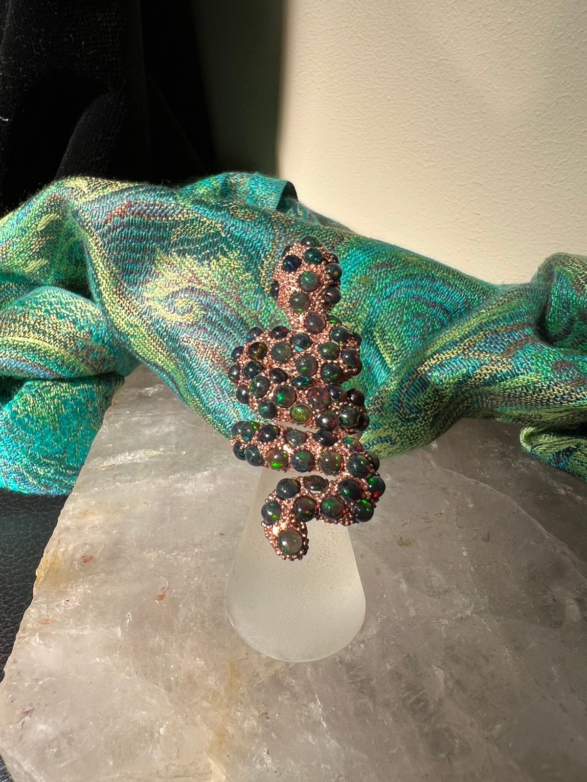 Edelopaal opaal zwart slang totem beschermt geluk eyecather, Sieraden, Tassen en Uiterlijk, Ringen, Nieuw, Ophalen of Verzenden