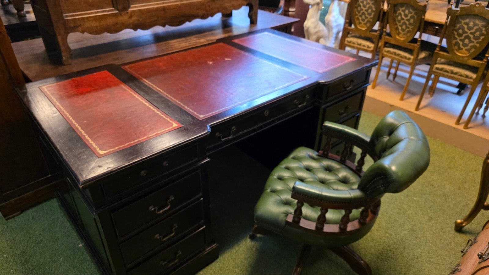 chesterfield bureau met stoel, Antiek en Kunst, Ophalen